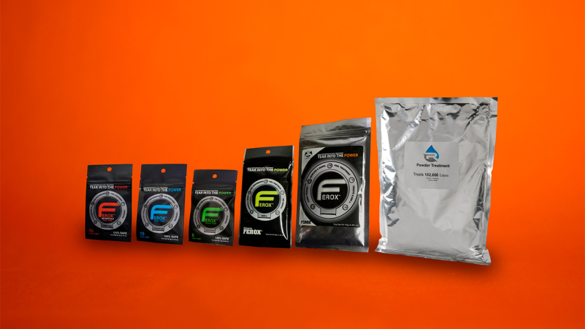 Ferox products side by side, a total of 6 sachets